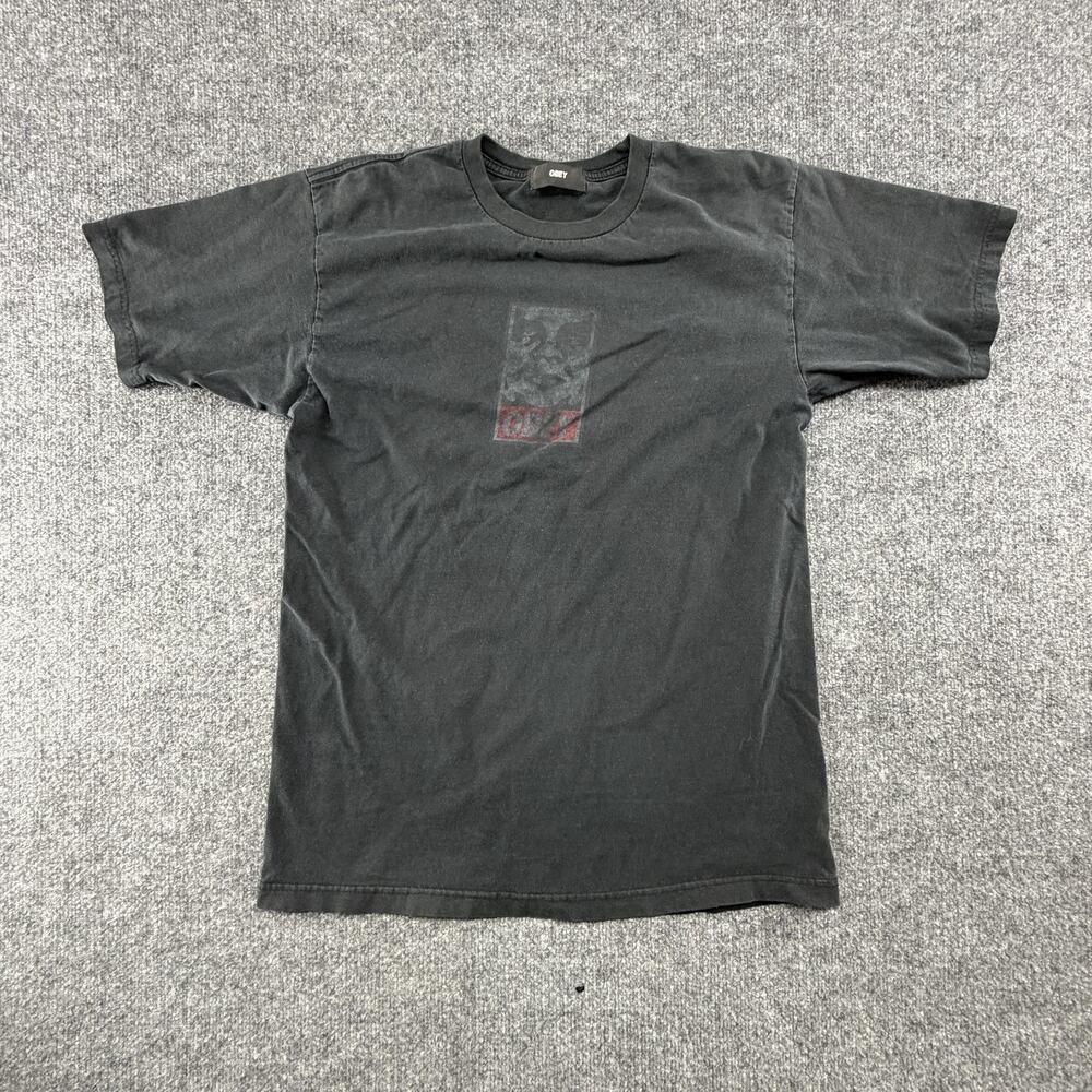 Obey Giant Shirt Mens Medium Black Face Logo Graphic Tee Streetwear Skateboard
